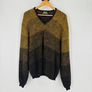 True Vintage 1960’s Sweater Manhattan Sz Large Orlon Mohair Men’s Brown Tan